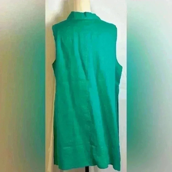 NWT Chico’s 100% Linen Side-Slit Tunic in Congo Green (Size XL/3) - Picture 16 of 16